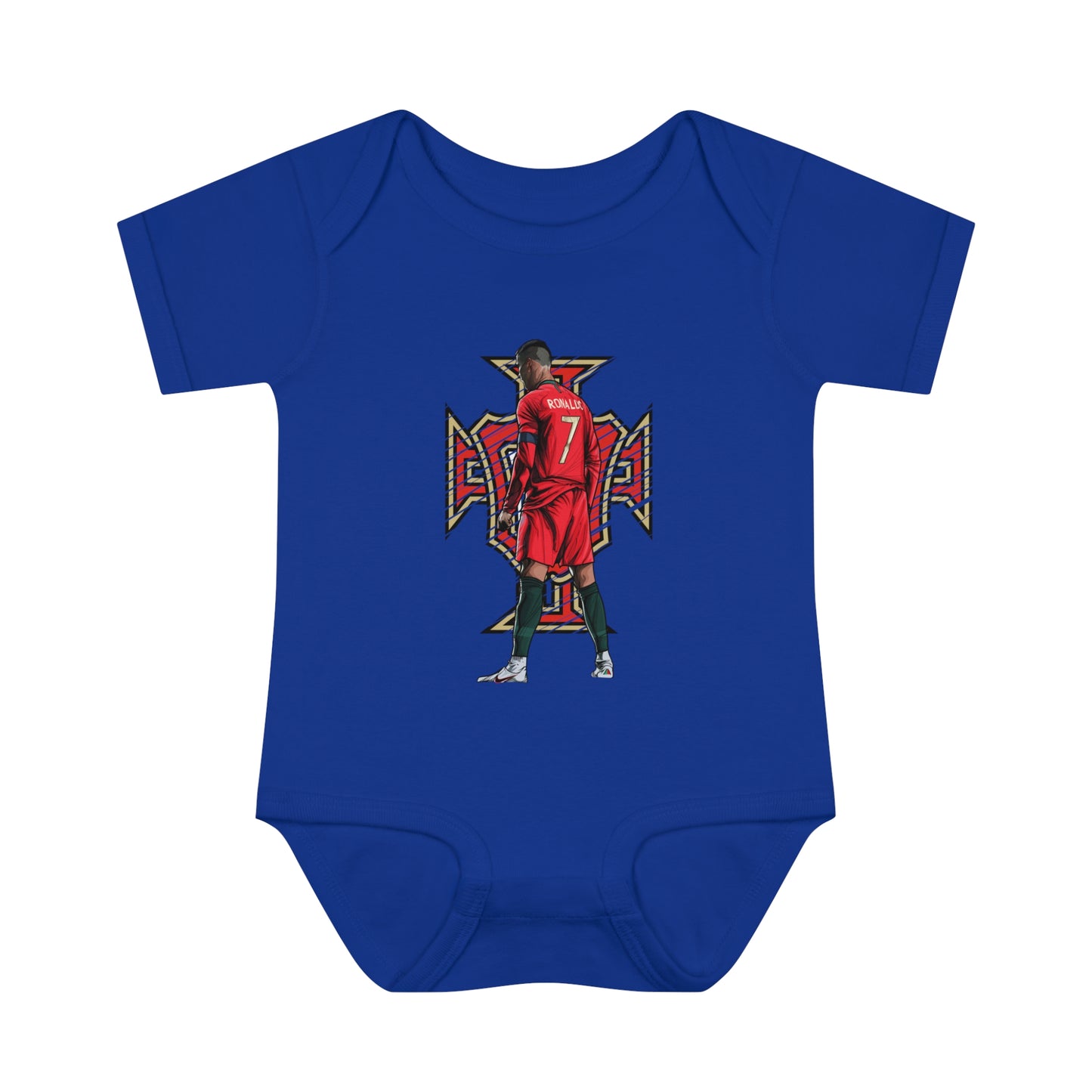CR7 Free Kick Pose Portugal Logo Infant Baby Rib Bodysuit