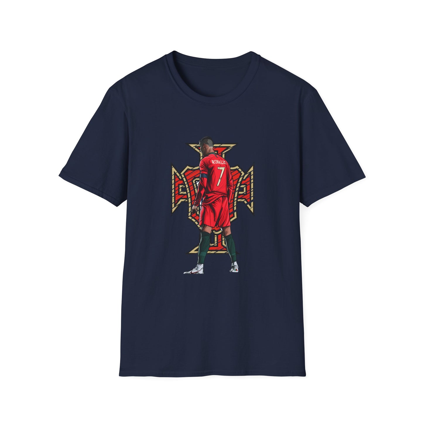 CR7 Free Kick Pose Portugal Logo Unisex Softstyle T-Shirt