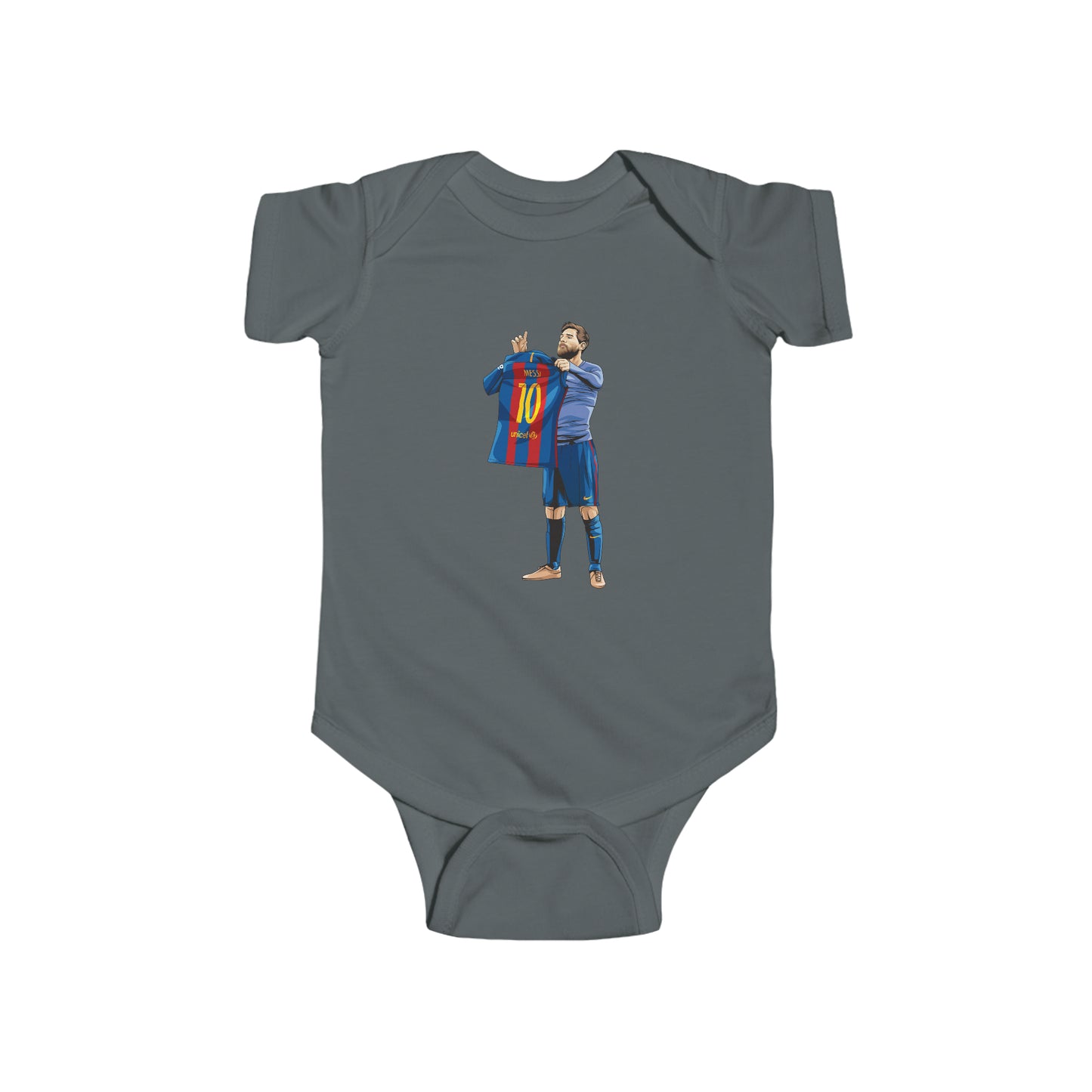 El Clasico Iconic Messi Celebration Baby Fine Jersey Onesie