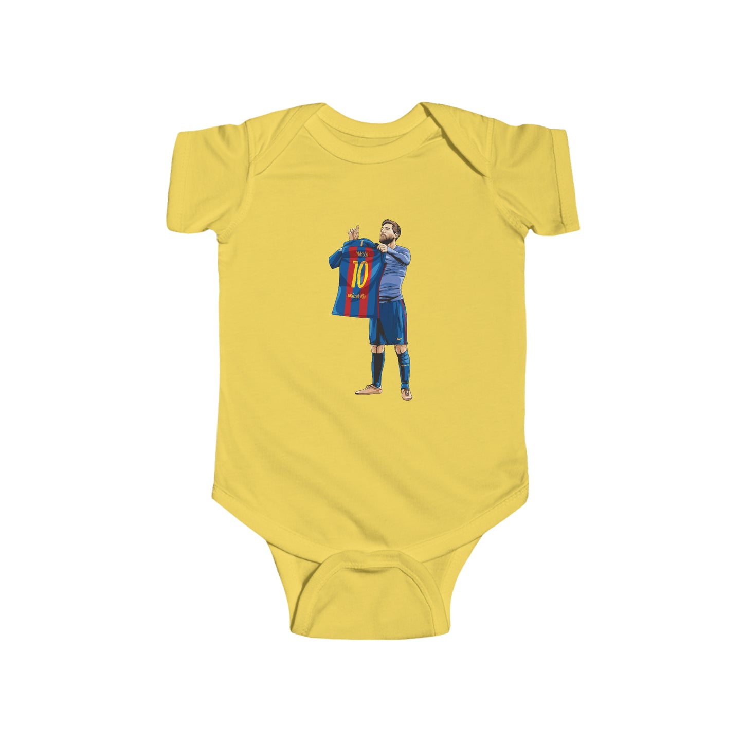 El Clasico Iconic Messi Celebration Baby Fine Jersey Onesie