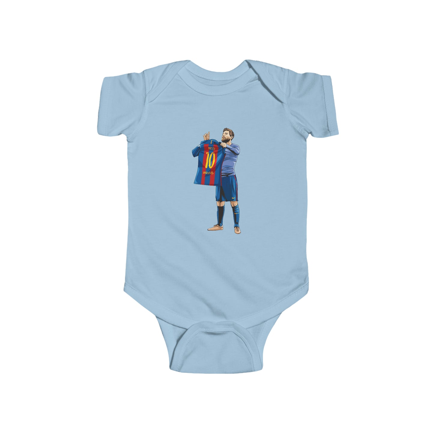 El Clasico Iconic Messi Celebration Baby Fine Jersey Onesie