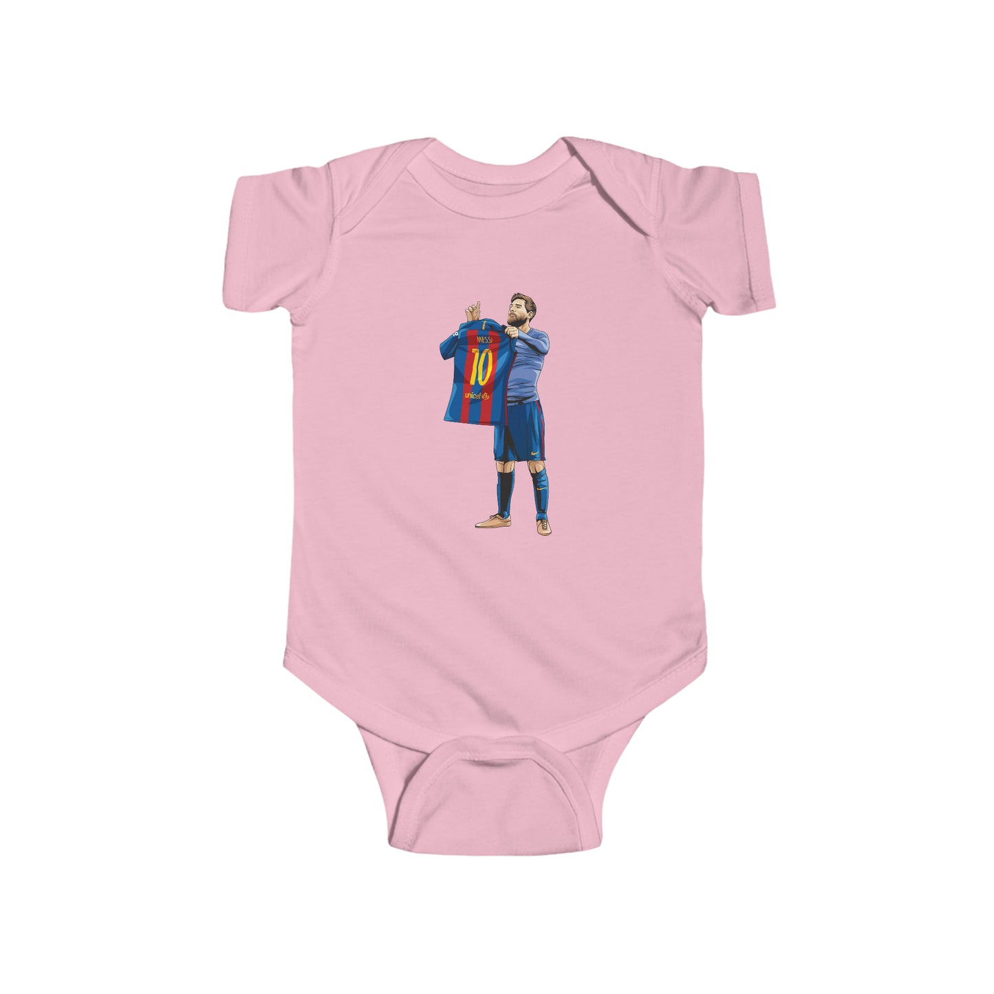 El Clasico Iconic Messi Celebration Baby Fine Jersey Onesie