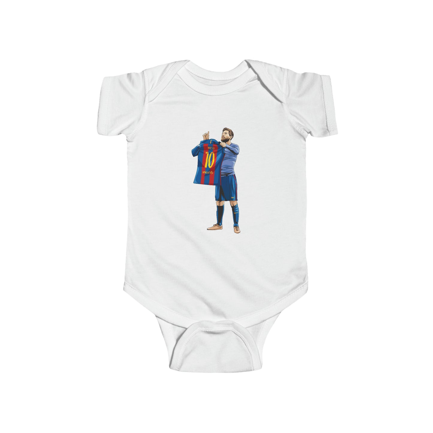 El Clasico Iconic Messi Celebration Baby Fine Jersey Onesie