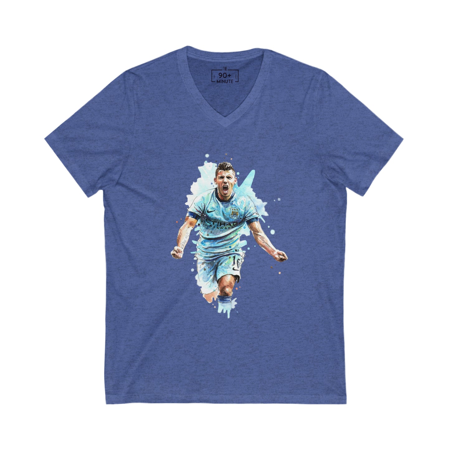 Man City Aguero Vintage Unisex Jersey Short Sleeve V-Neck Tee