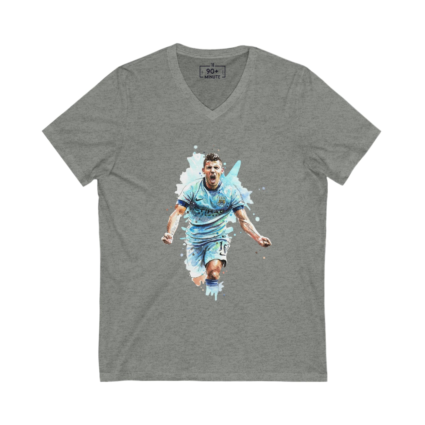 Man City Aguero Vintage Unisex Jersey Short Sleeve V-Neck Tee