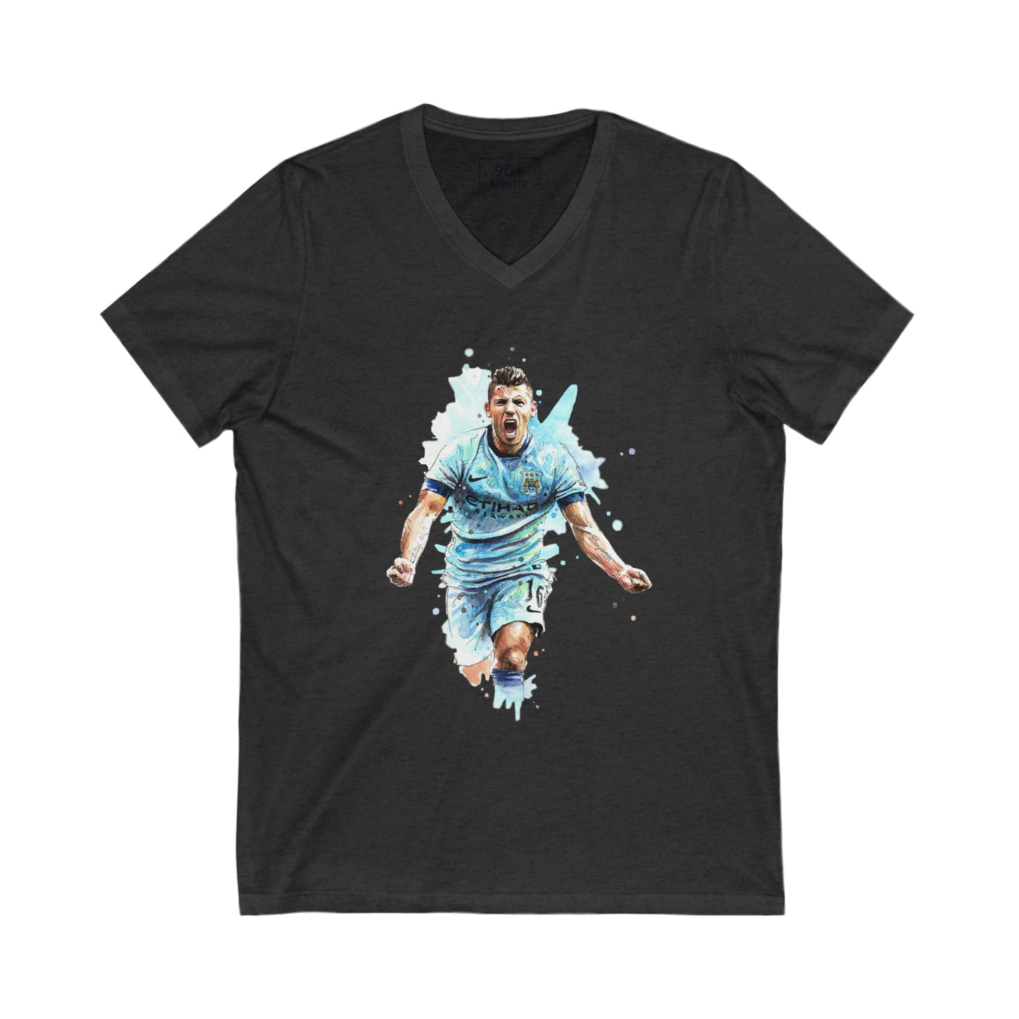 Man City Aguero Vintage Unisex Jersey Short Sleeve V-Neck Tee