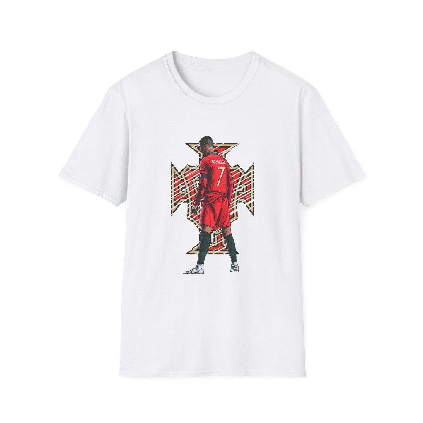 CR7 Free Kick Pose Portugal Logo Unisex Softstyle T-Shirt