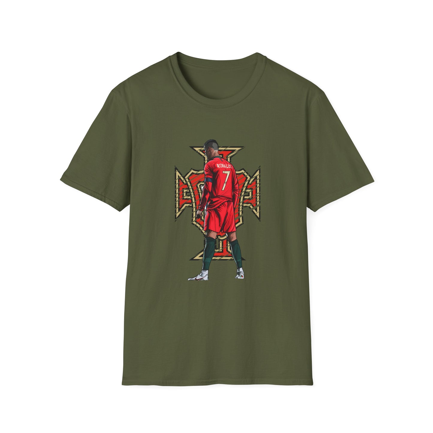 CR7 Free Kick Pose Portugal Logo Unisex Softstyle T-Shirt
