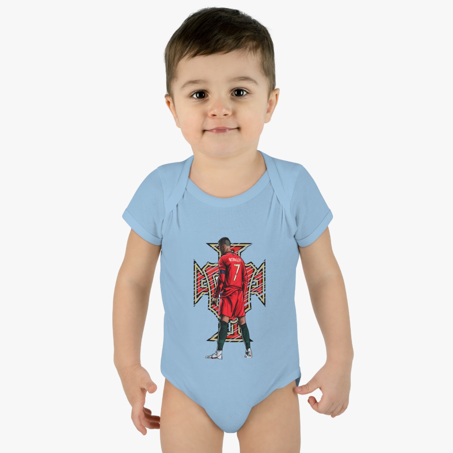 CR7 Free Kick Pose Portugal Logo Infant Baby Rib Bodysuit