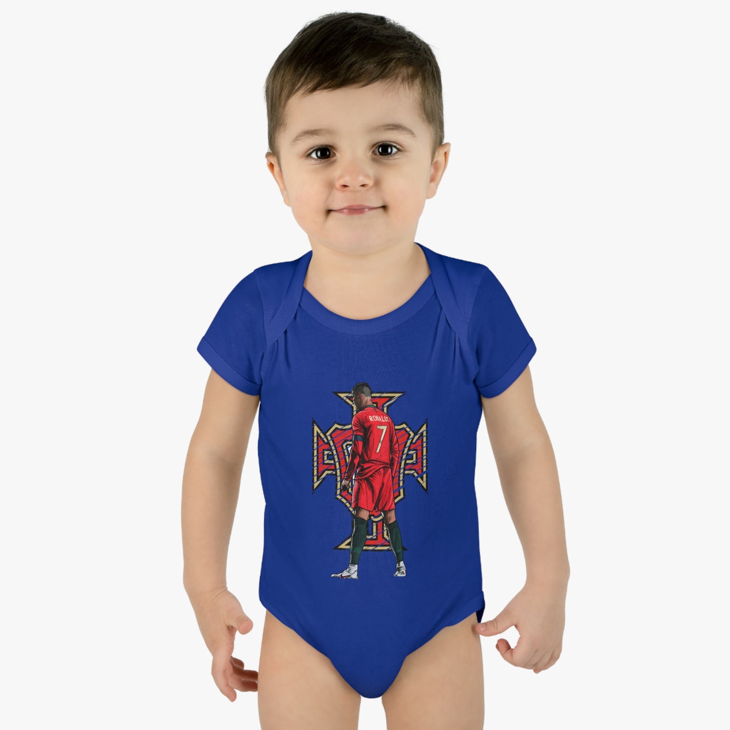 CR7 Free Kick Pose Portugal Logo Infant Baby Rib Bodysuit