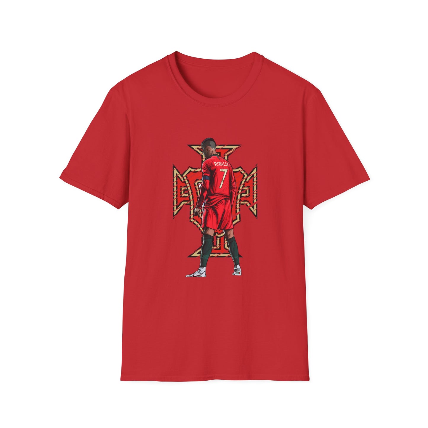 CR7 Free Kick Pose Portugal Logo Unisex Softstyle T-Shirt