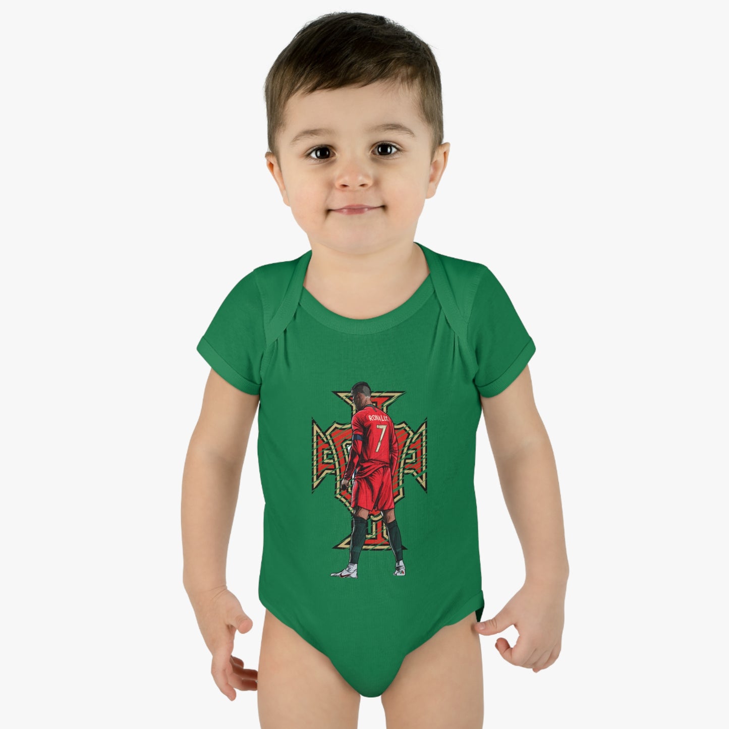 CR7 Free Kick Pose Portugal Logo Infant Baby Rib Bodysuit