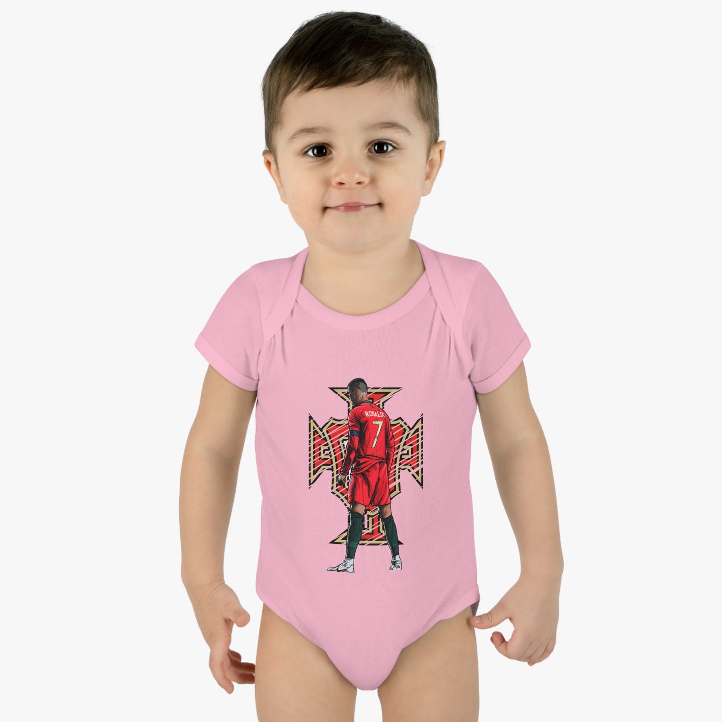 CR7 Free Kick Pose Portugal Logo Infant Baby Rib Bodysuit