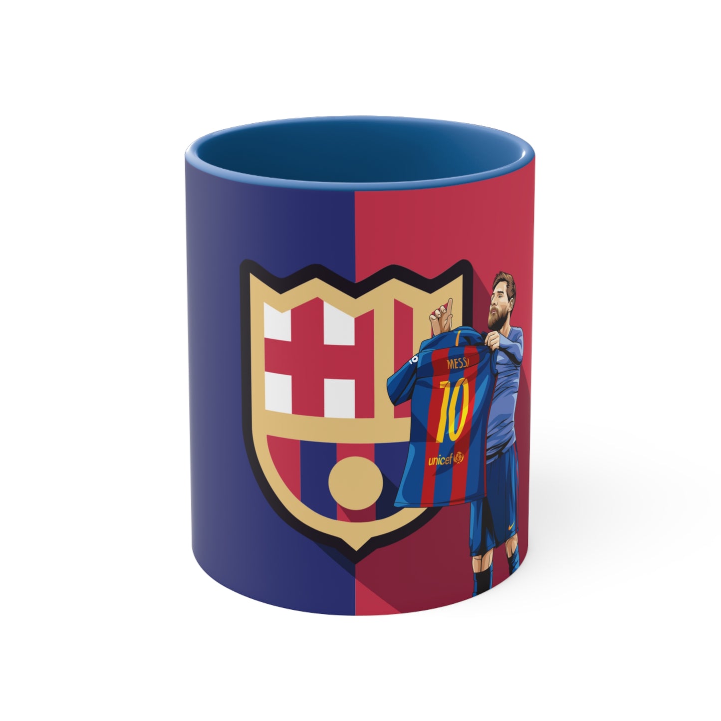 El Clasico Iconic Messi Celebration Accent Coffee Mug, 11oz
