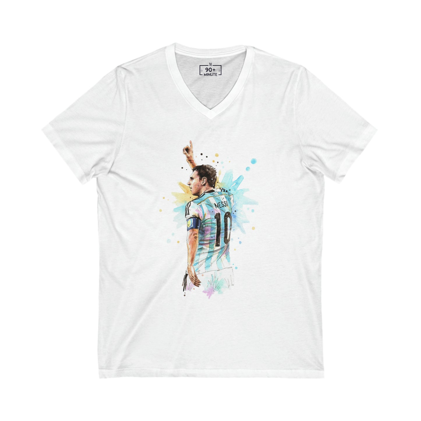 Lionel Messi Argentina Captain Vintage Unisex Jersey Short Sleeve V-Neck Tee