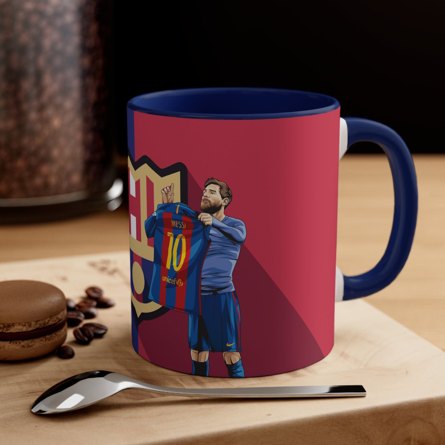 El Clasico Iconic Messi Celebration Accent Coffee Mug, 11oz