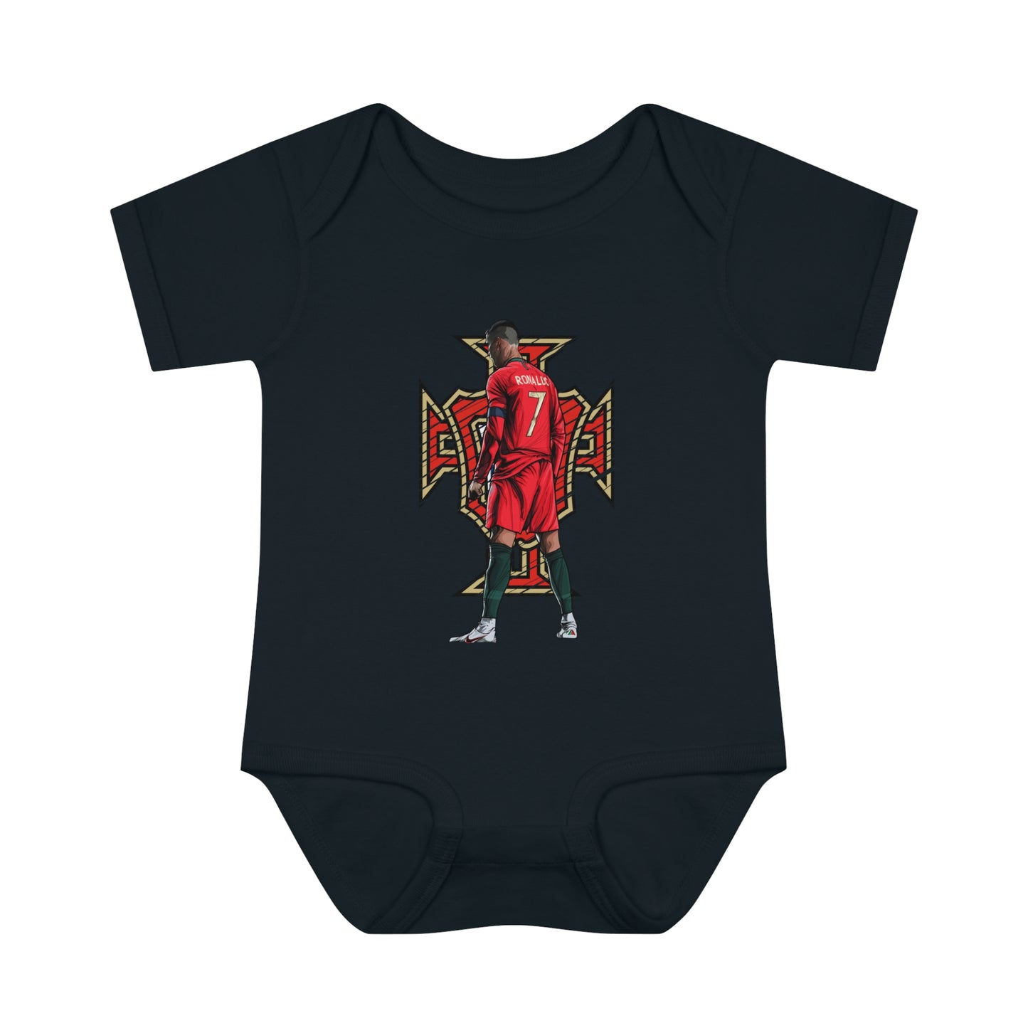 CR7 Free Kick Pose Portugal Logo Infant Baby Rib Bodysuit
