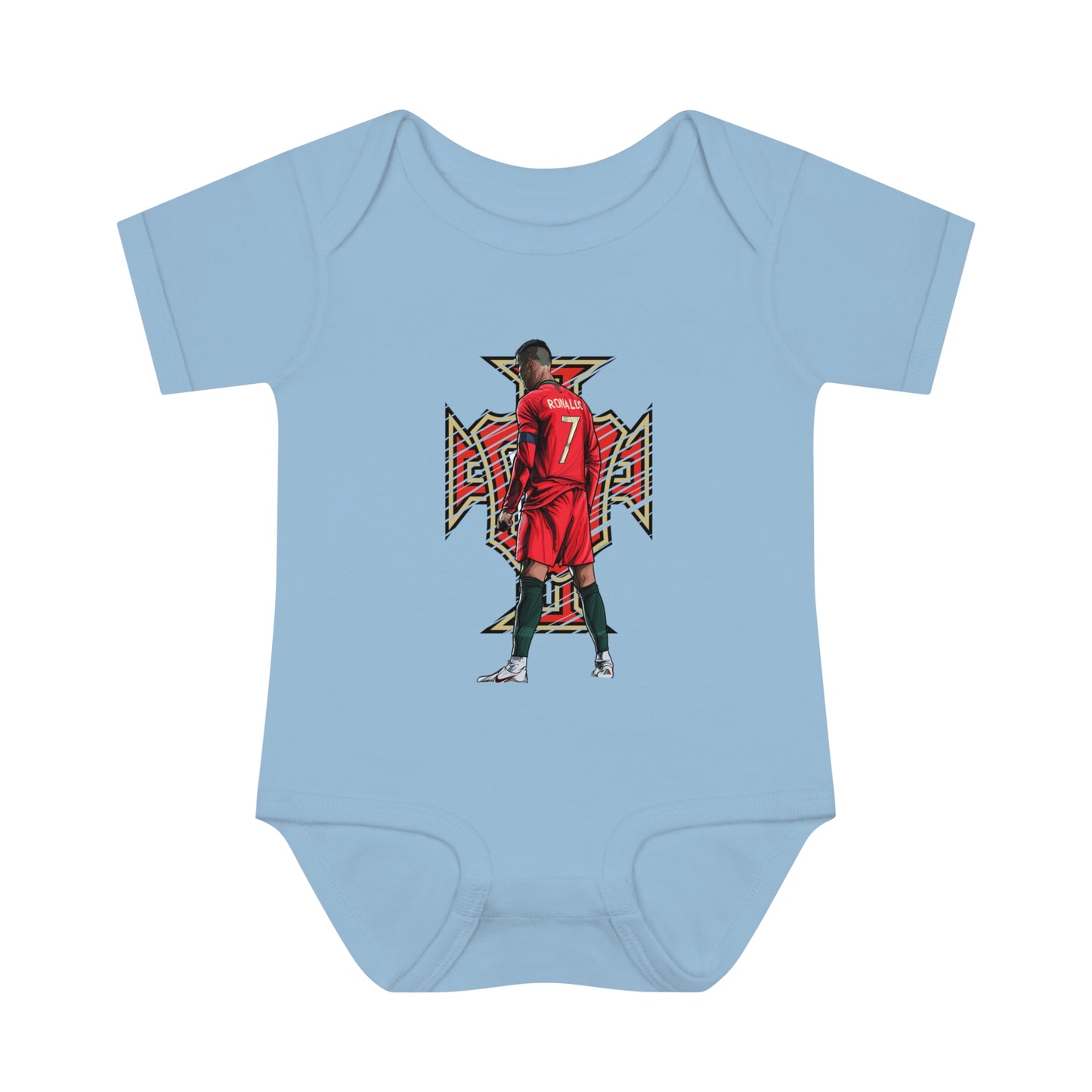 CR7 Free Kick Pose Portugal Logo Infant Baby Rib Bodysuit