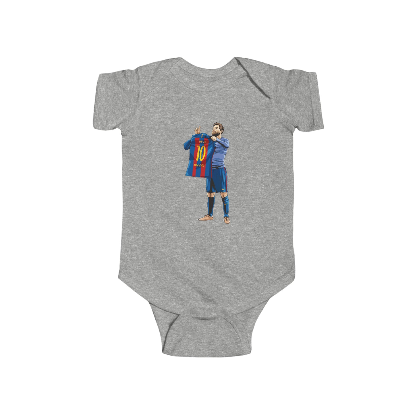 El Clasico Iconic Messi Celebration Baby Fine Jersey Onesie