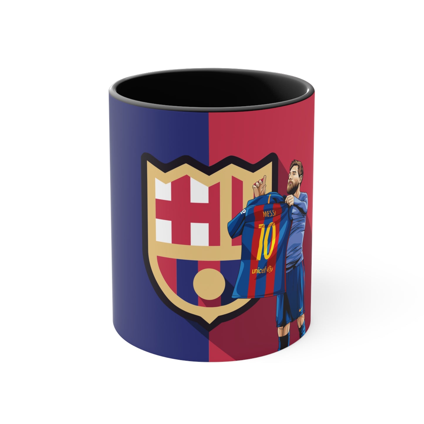 El Clasico Iconic Messi Celebration Accent Coffee Mug, 11oz
