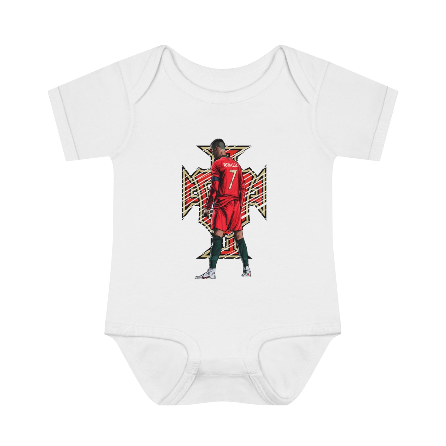 CR7 Free Kick Pose Portugal Logo Infant Baby Rib Bodysuit