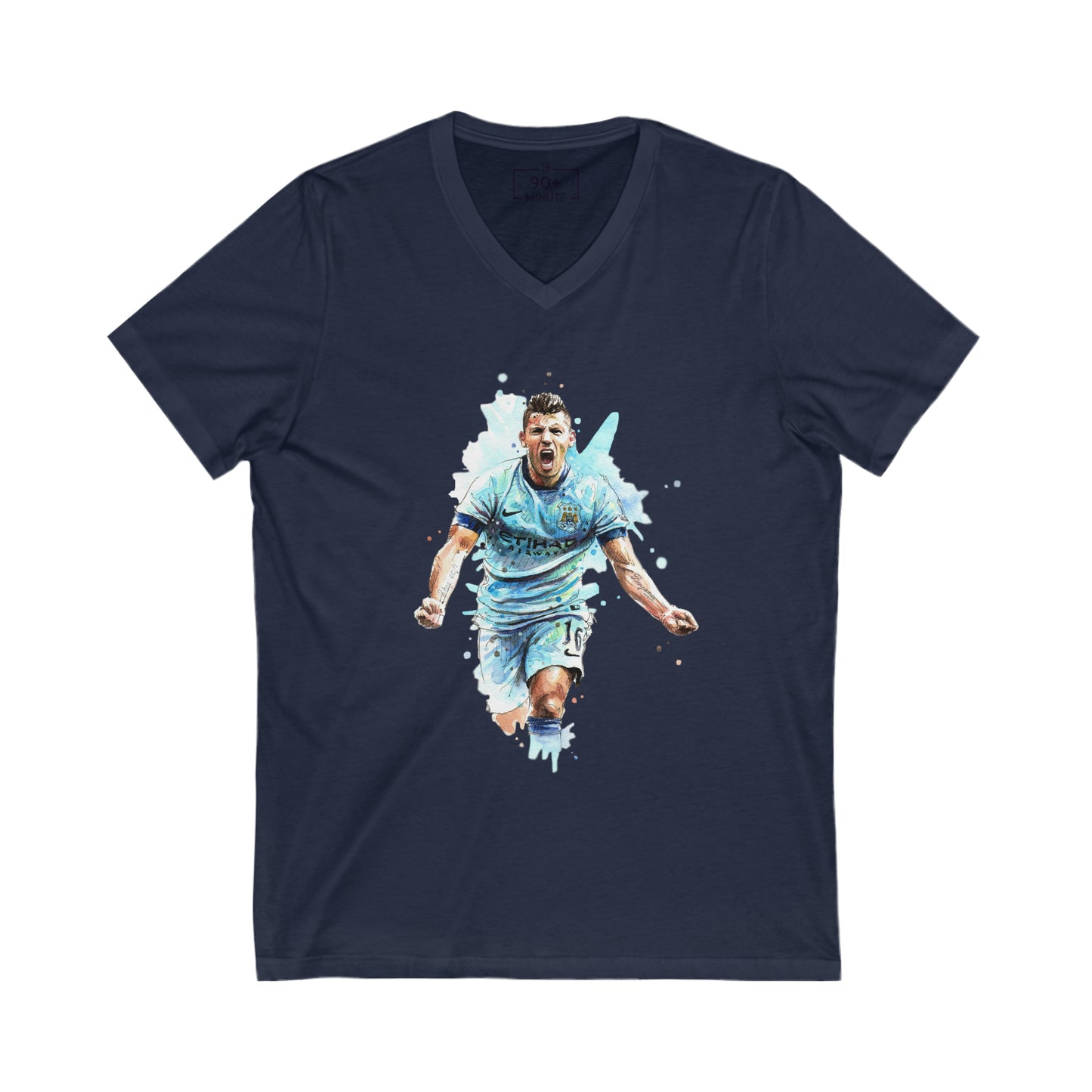 Man City Aguero Vintage Unisex Jersey Short Sleeve V-Neck Tee