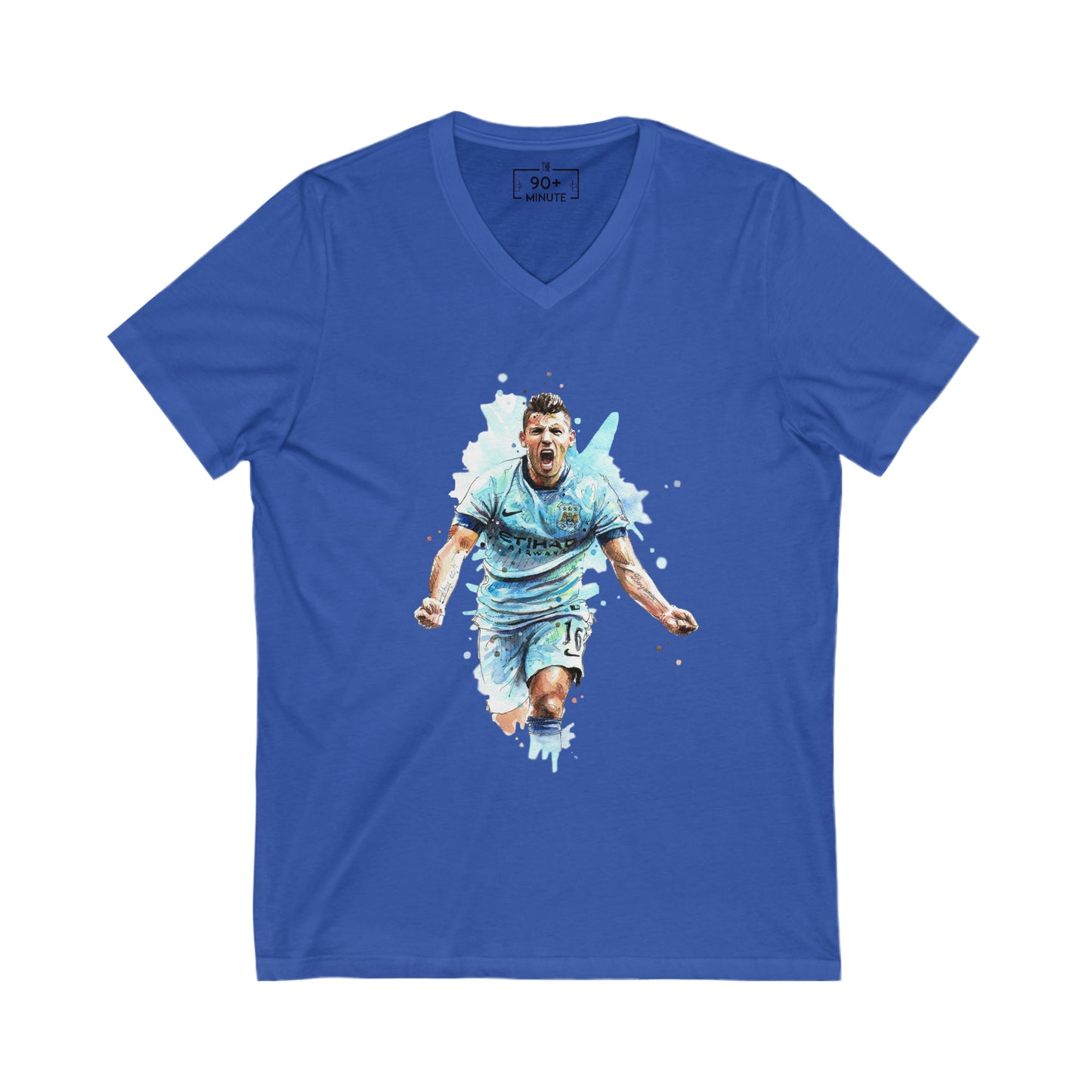 Man City Aguero Vintage Unisex Jersey Short Sleeve V-Neck Tee