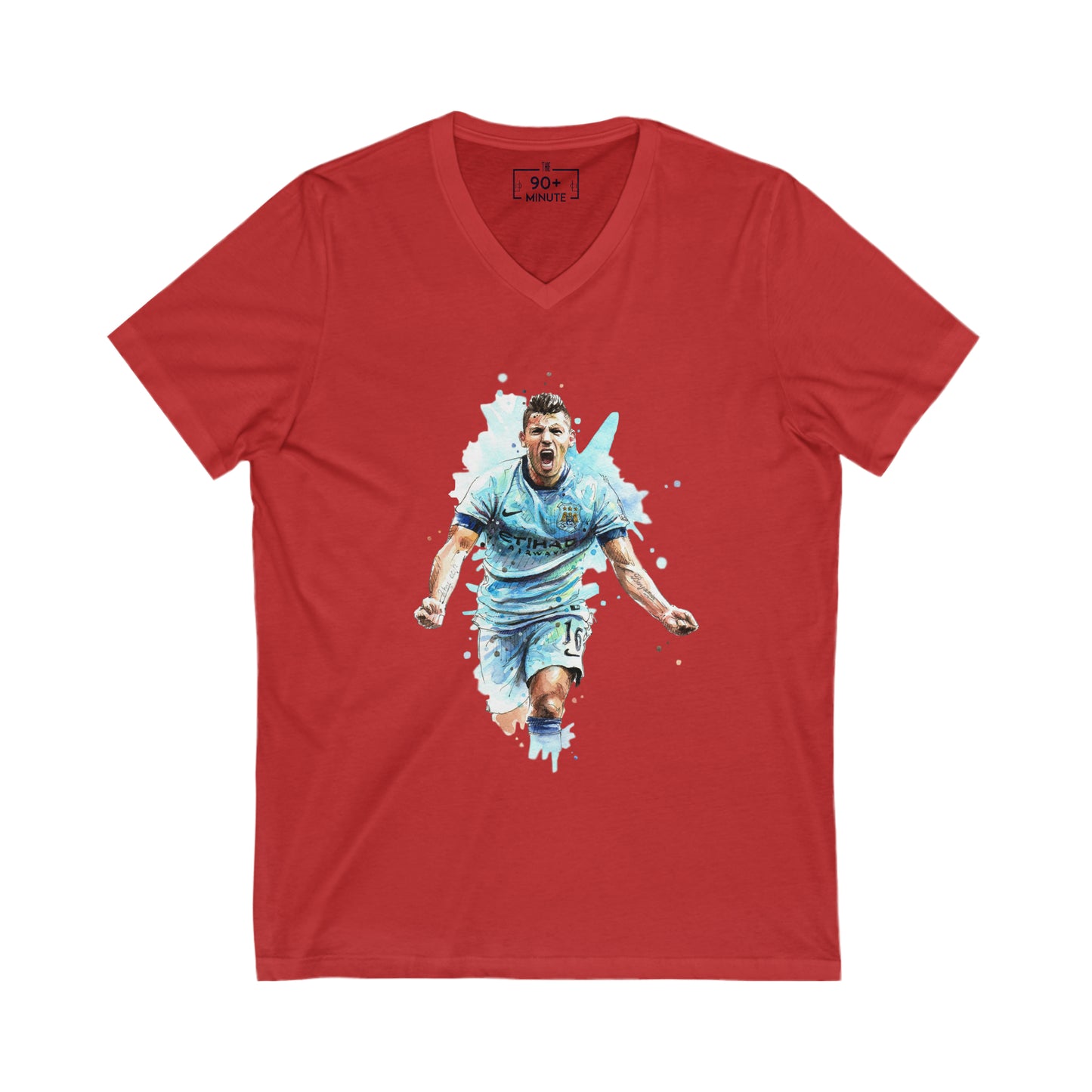 Man City Aguero Vintage Unisex Jersey Short Sleeve V-Neck Tee