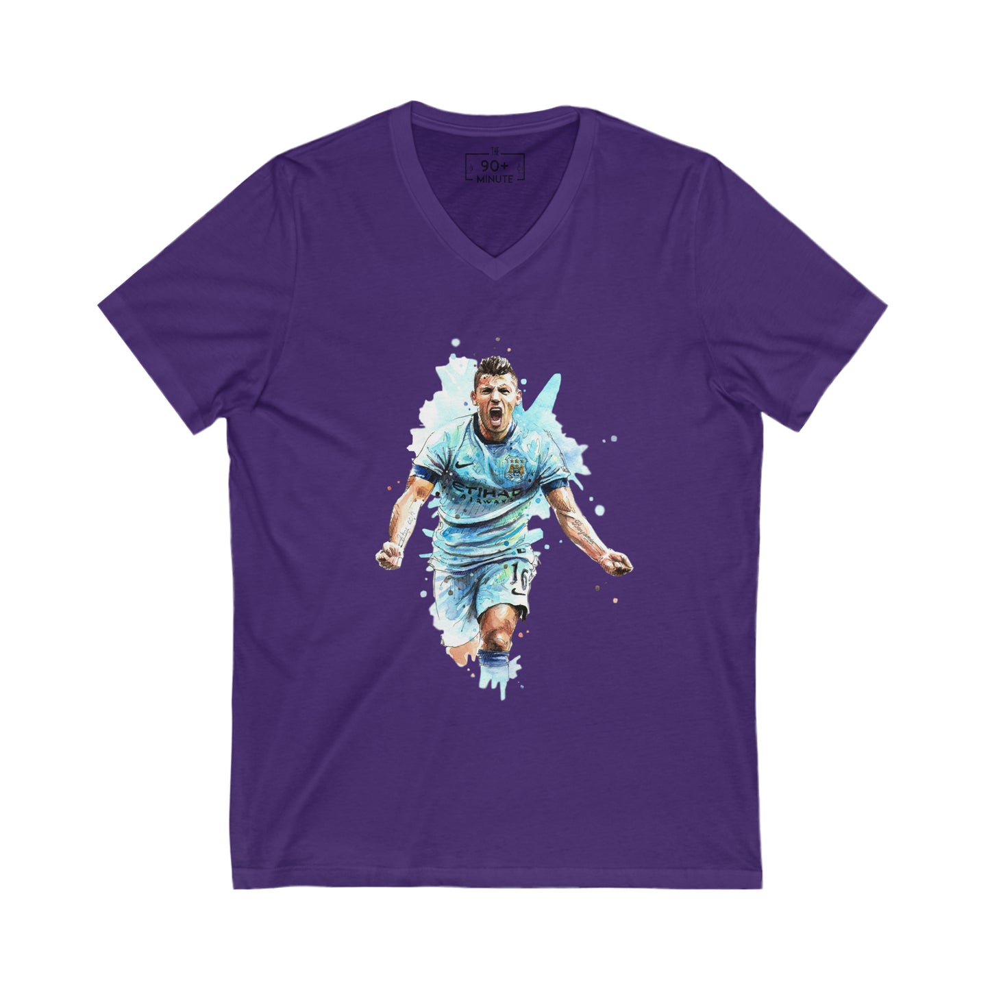Man City Aguero Vintage Unisex Jersey Short Sleeve V-Neck Tee