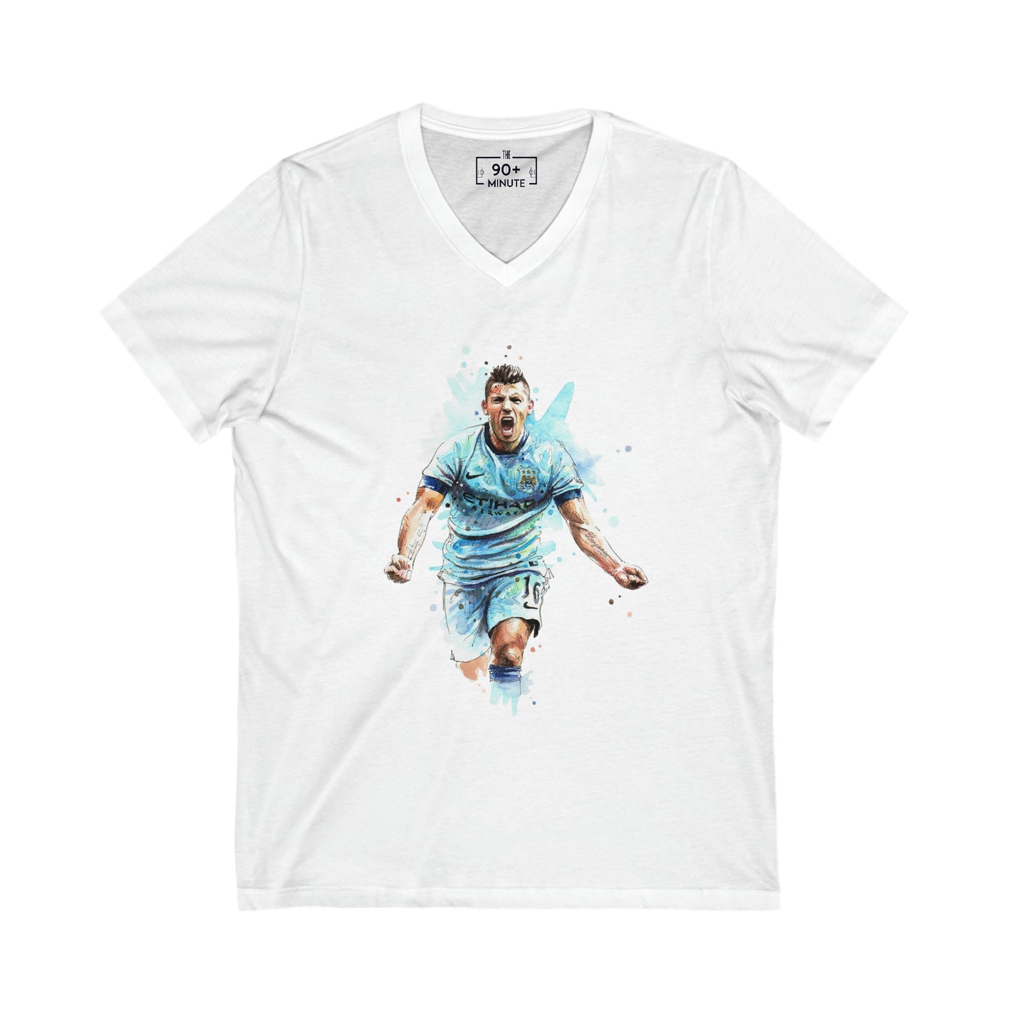Man City Aguero Vintage Unisex Jersey Short Sleeve V-Neck Tee