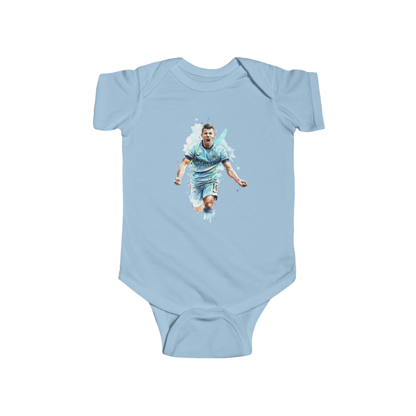 Man City Aguero Vintage Baby Fine Jersey Onesie