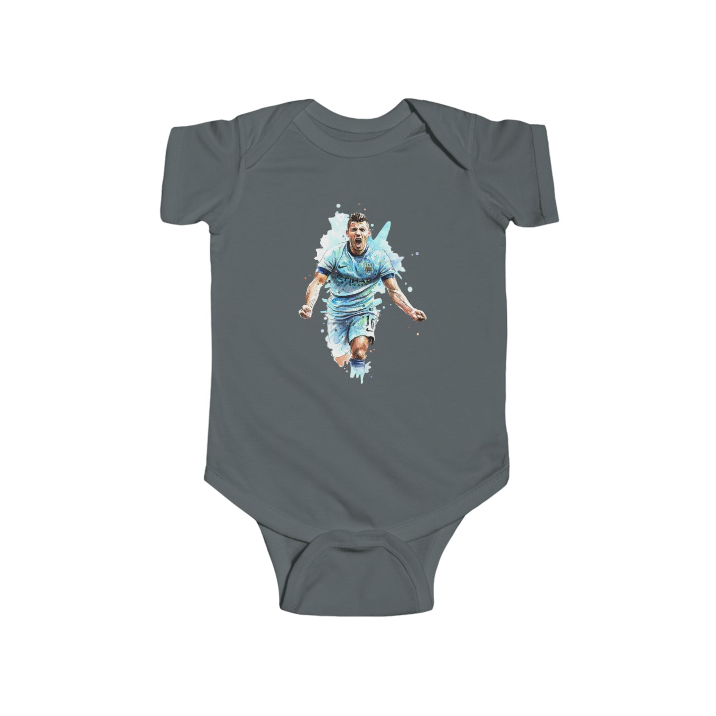 Man City Aguero Vintage Baby Fine Jersey Onesie