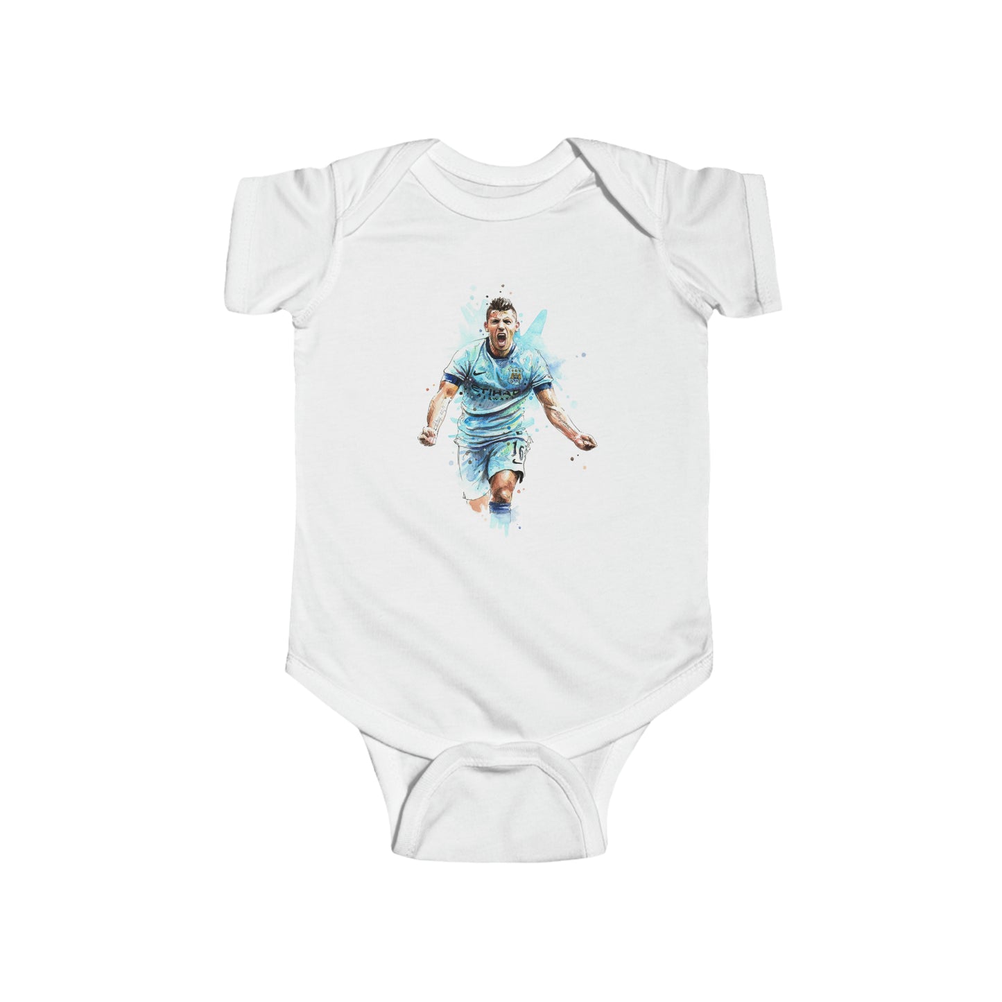 Man City Aguero Vintage Baby Fine Jersey Onesie