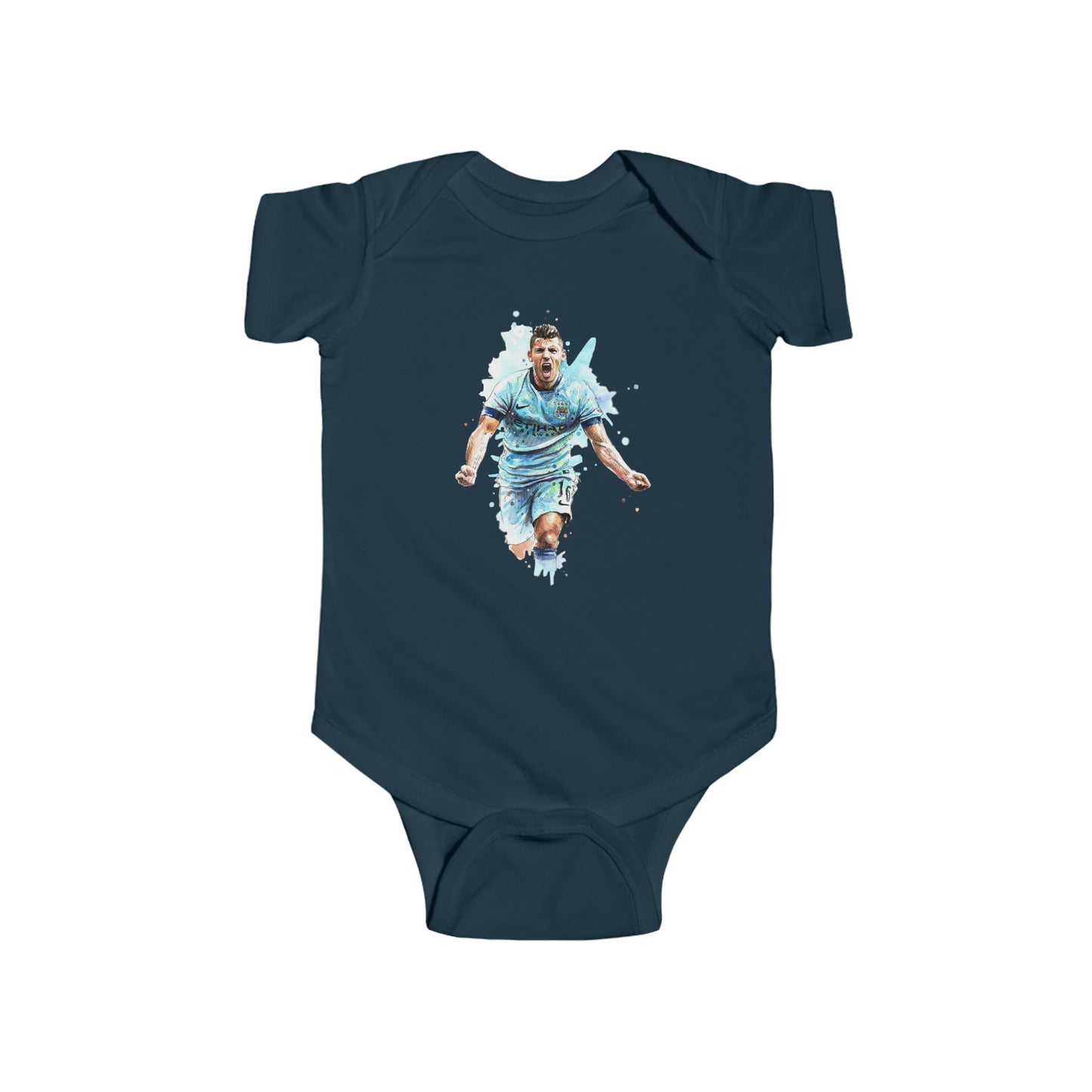 Man City Aguero Vintage Baby Fine Jersey Onesie