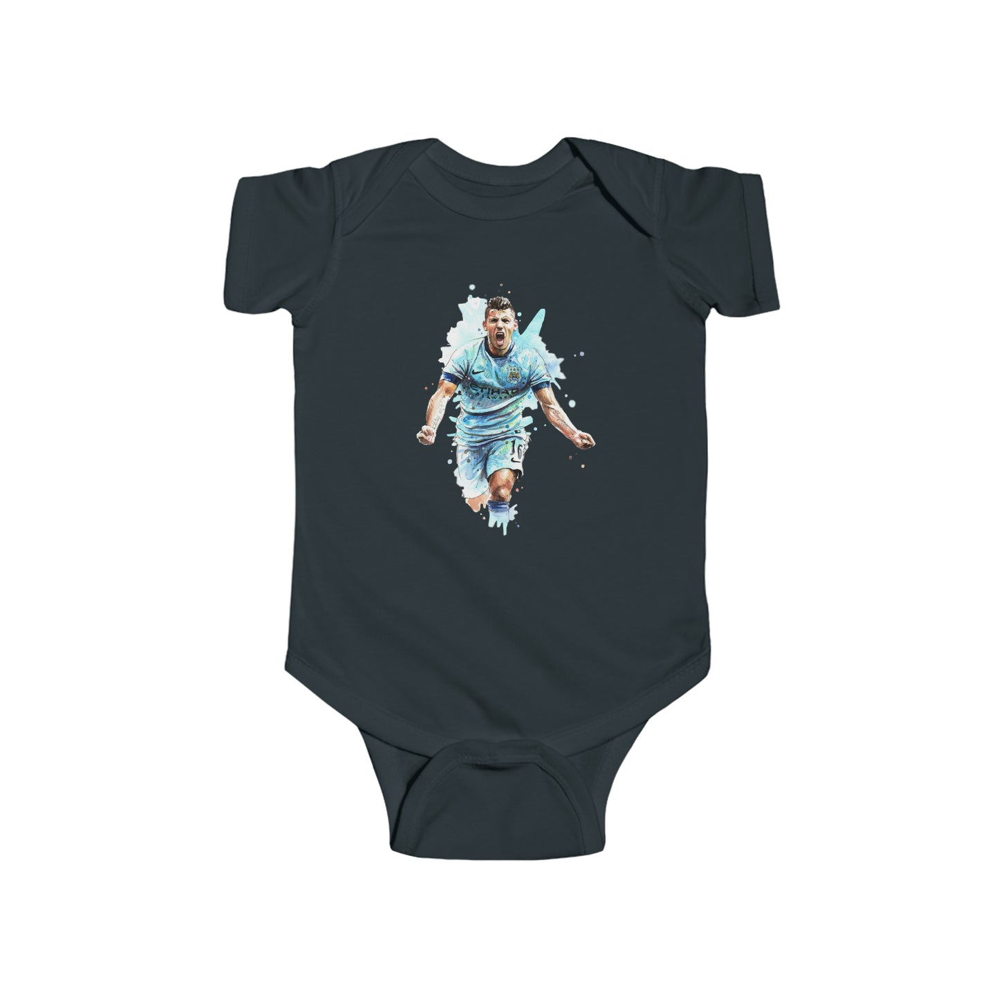 Man City Aguero Vintage Baby Fine Jersey Onesie