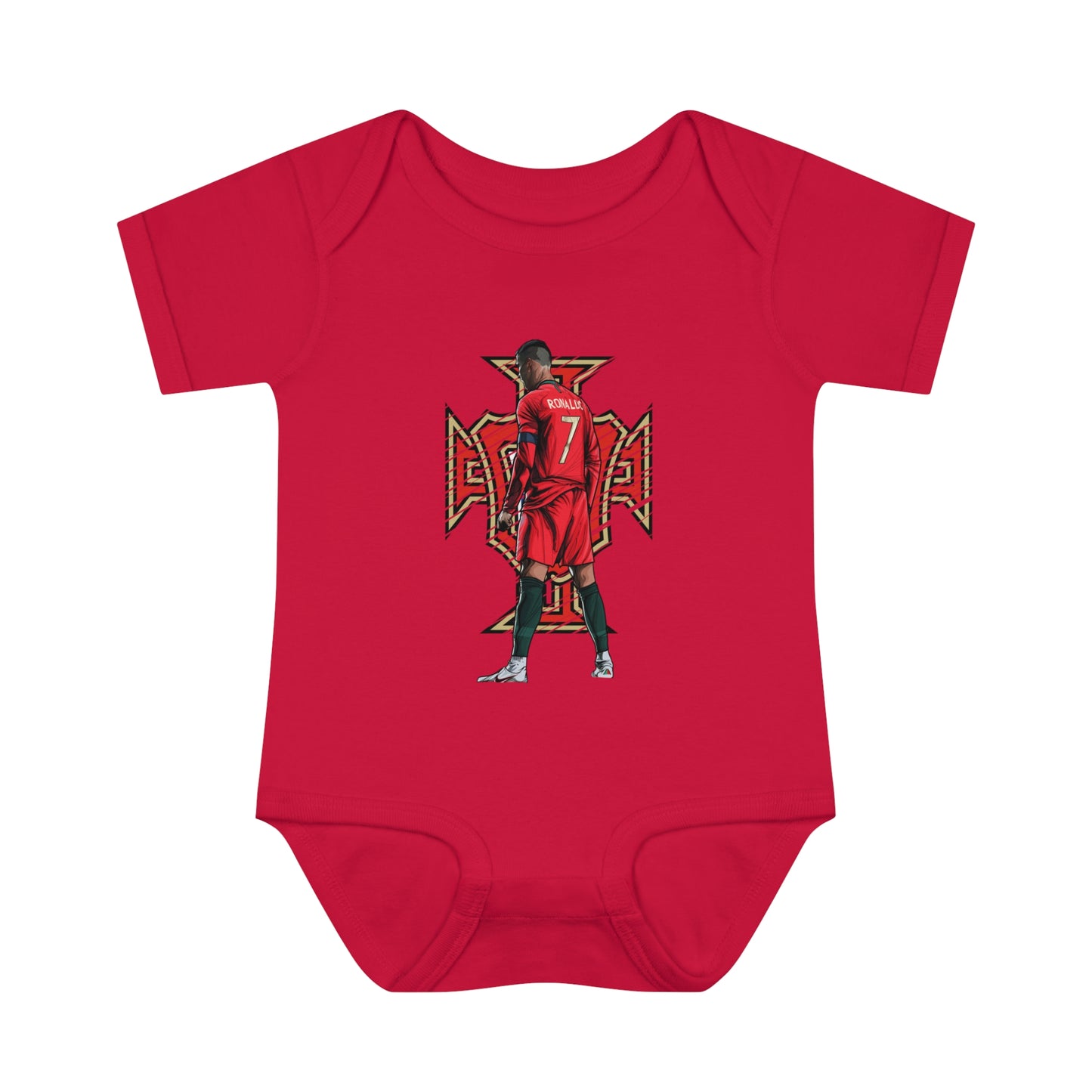 CR7 Free Kick Pose Portugal Logo Infant Baby Rib Bodysuit