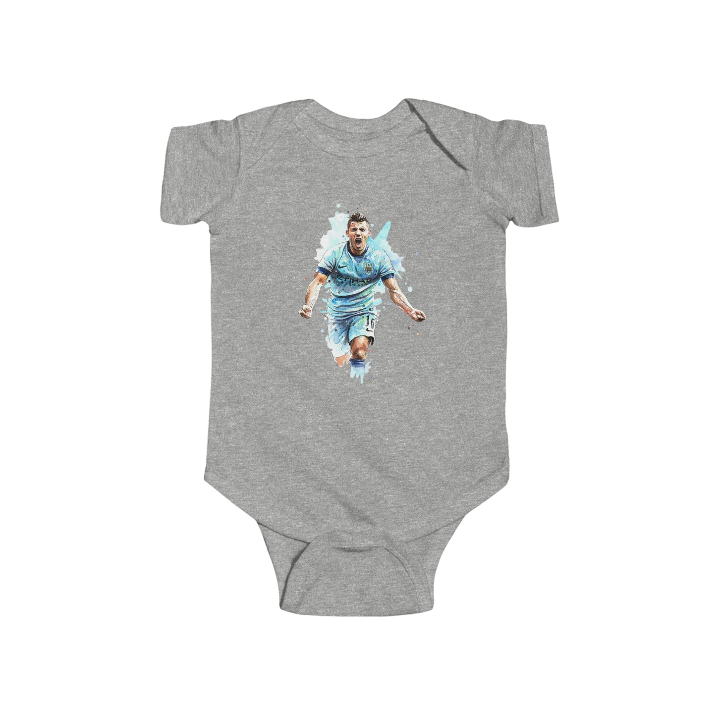 Man City Aguero Vintage Baby Fine Jersey Onesie