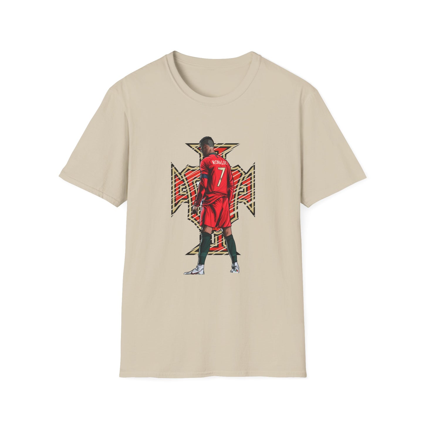 CR7 Free Kick Pose Portugal Logo Unisex Softstyle T-Shirt