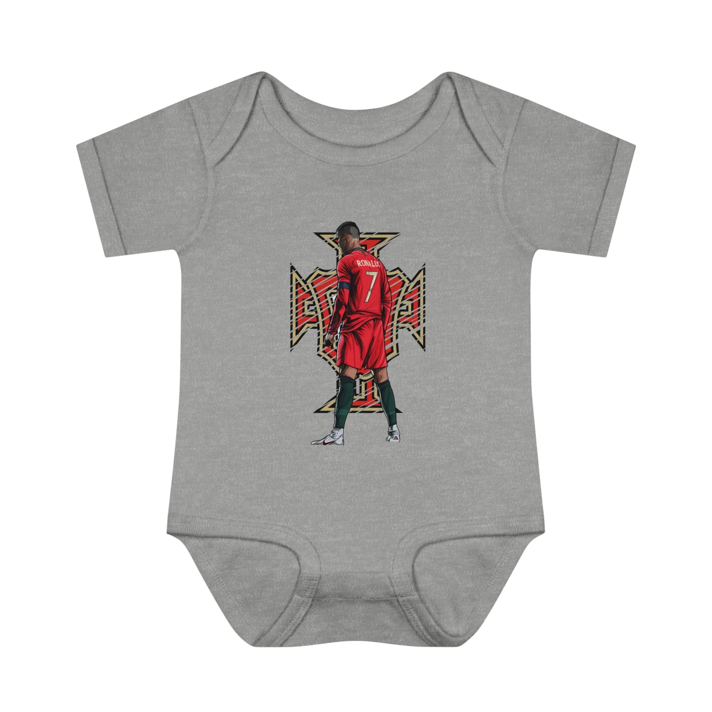 CR7 Free Kick Pose Portugal Logo Infant Baby Rib Bodysuit