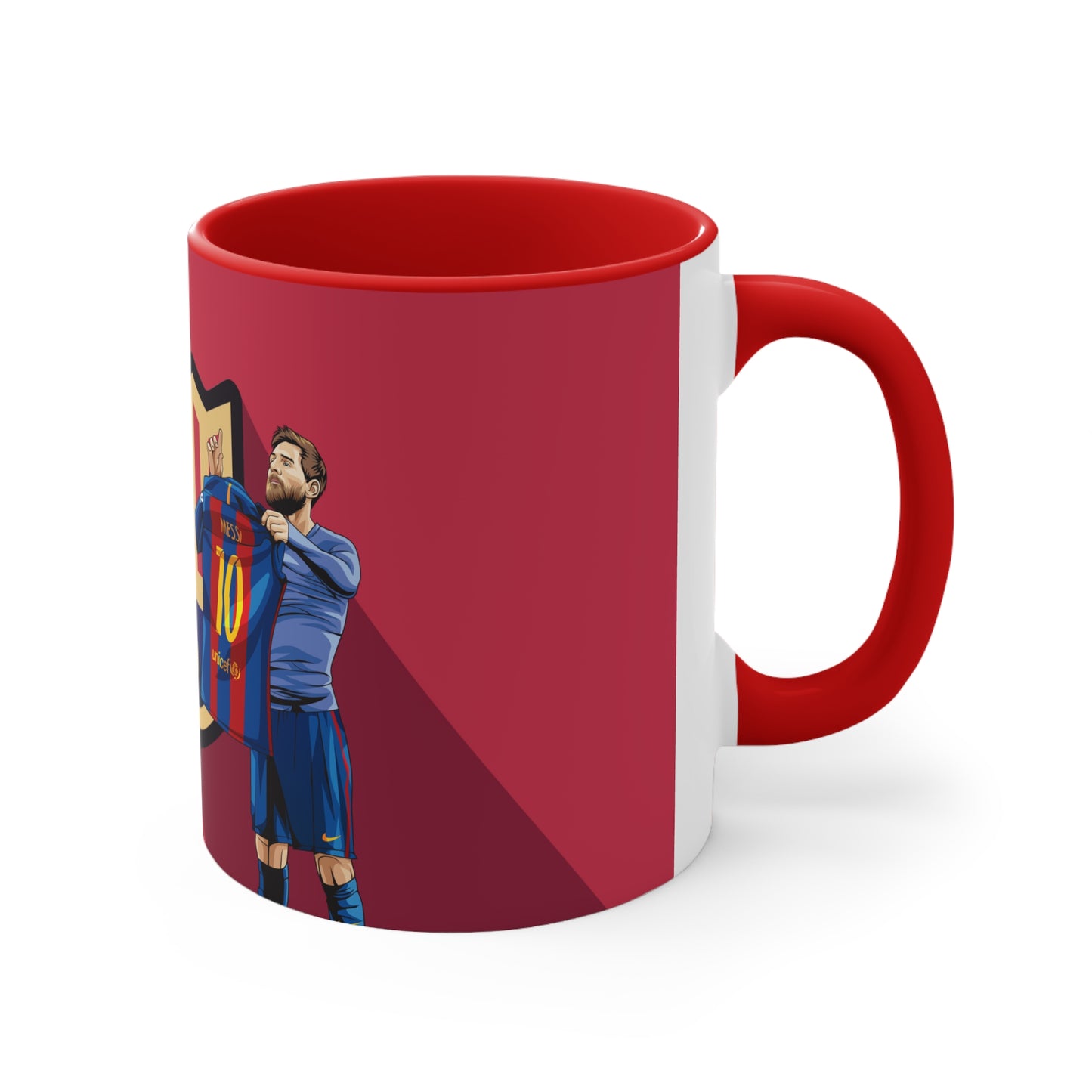 El Clasico Iconic Messi Celebration Accent Coffee Mug, 11oz