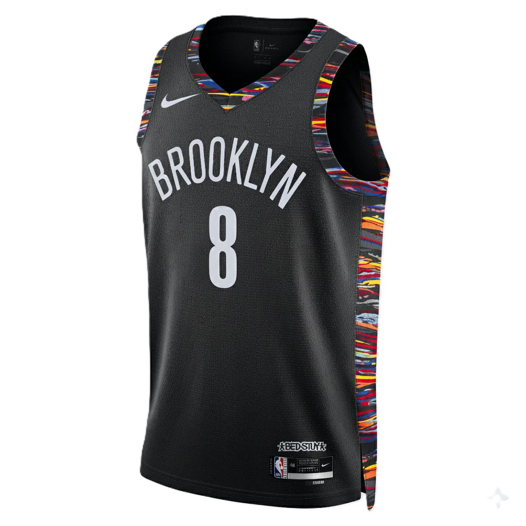 Brooklyn Nets Black 2025-2026 City Edition Jersey Egor Dёmin #8