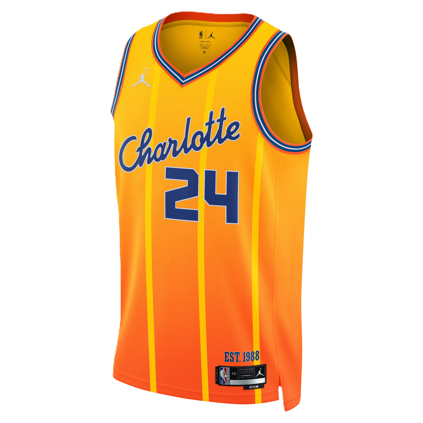 Charlotte Hornets Gold 2025-2026 City Edition Jersey Brandon Miller #24