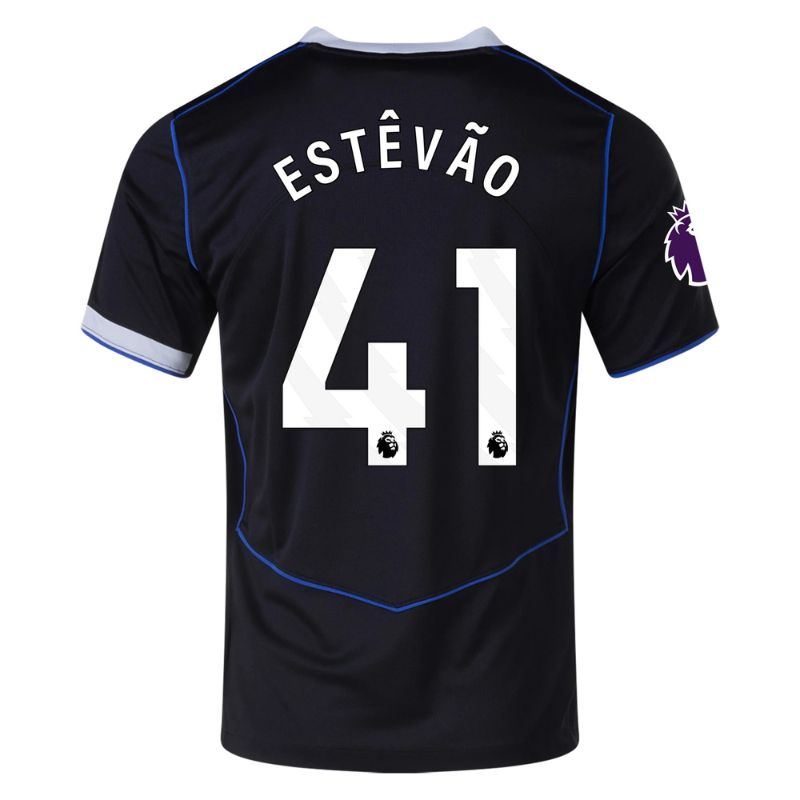 Chelsea 25/26 Third Jersey Estevao #41 (Black) back
