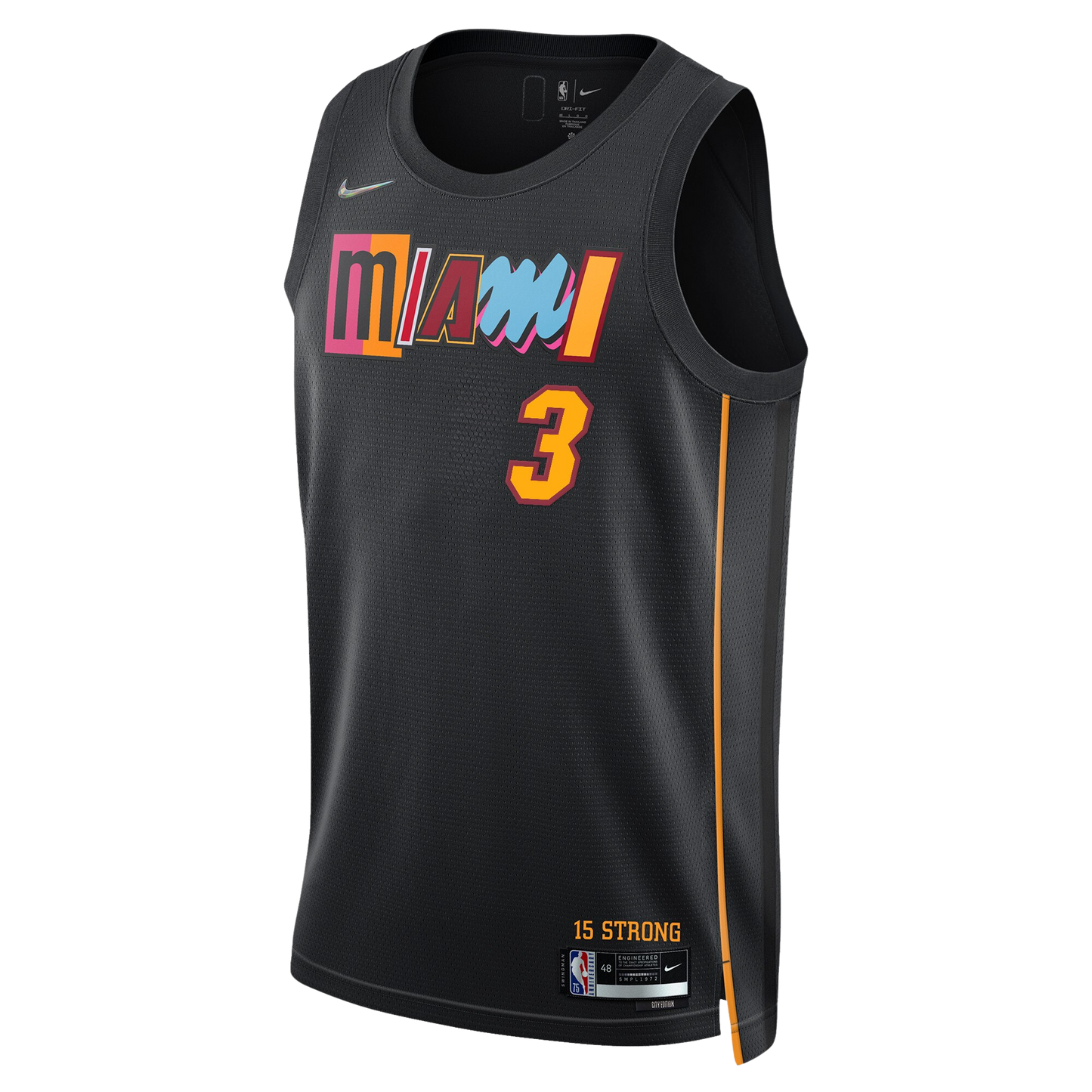 Miami Heat Black Mashup Jersey Dwyane Wade #3