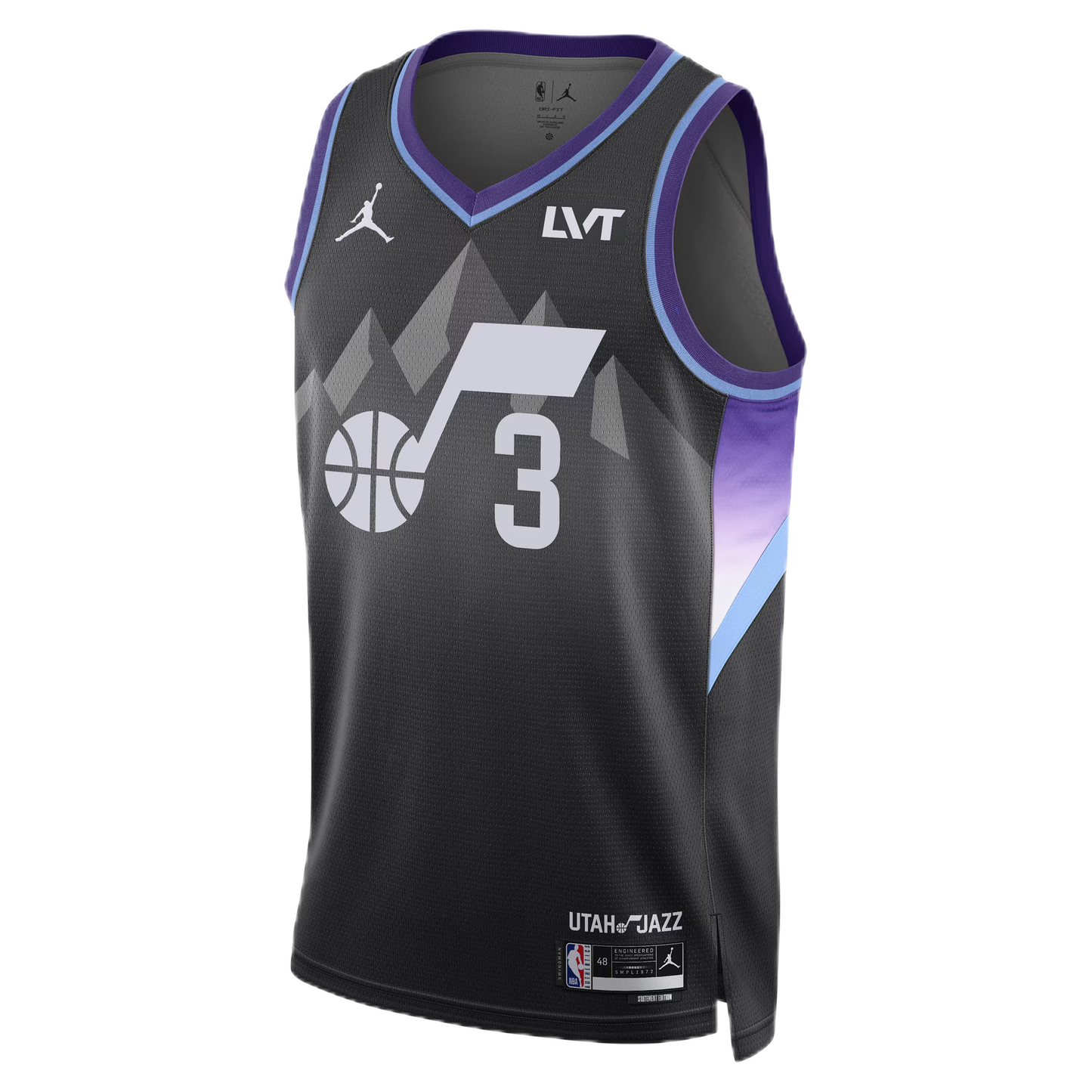 Utah Jazz Black Statement Jersey Keyonte George #3