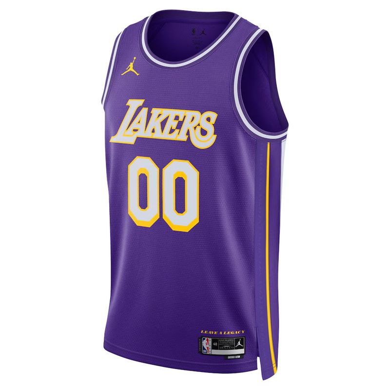 Los Angeles Lakers Purple Statement Edition Jersey Custom front