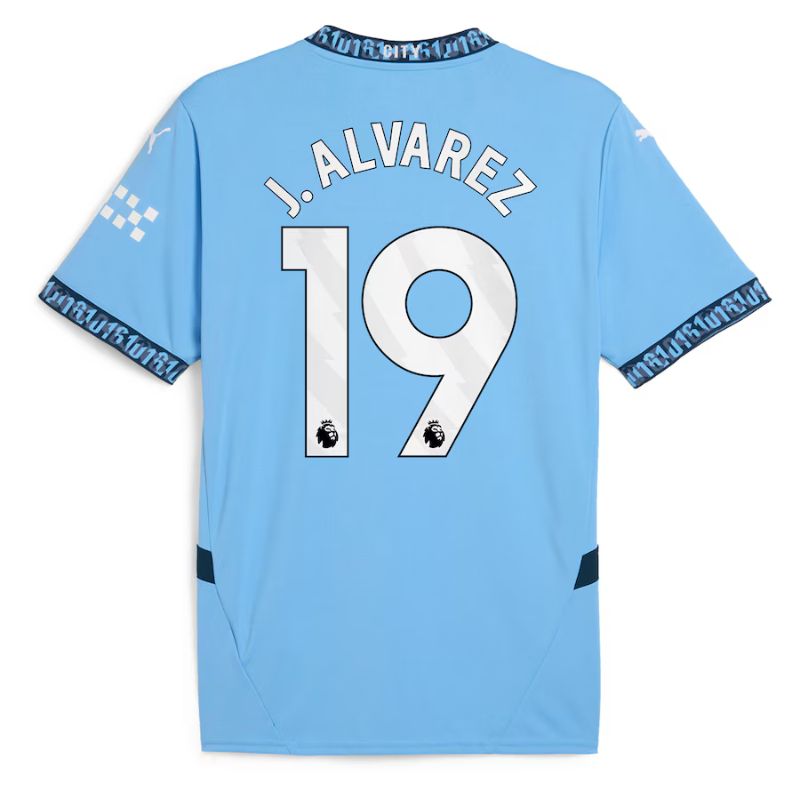 Manchester City 24/25 Home Jersey J.Alvarez #19 back