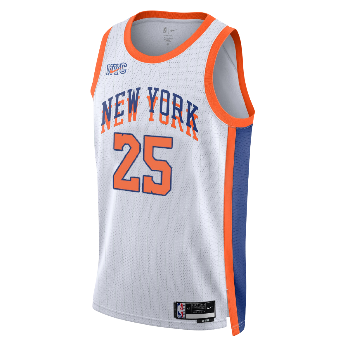 New York Knicks White 2025-2026 City Edition Jersey Mikal Bridges #25