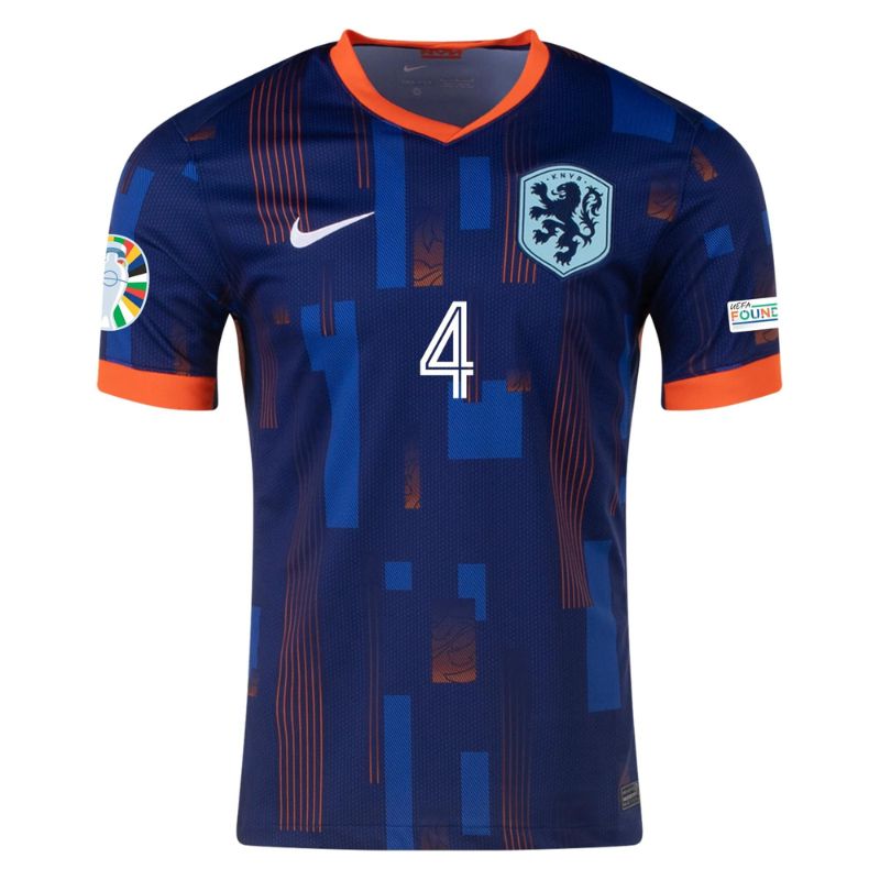 Netherlands 2024 Away Jersey Virgil #4 front
