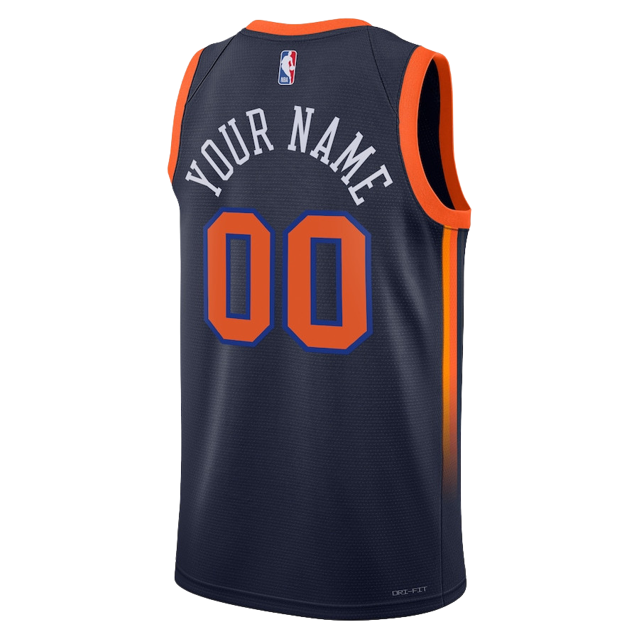 New York Knicks Navy Statement Jersey Custom